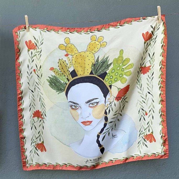 Pañuelo de seda Camille colaboración Marta Ortega